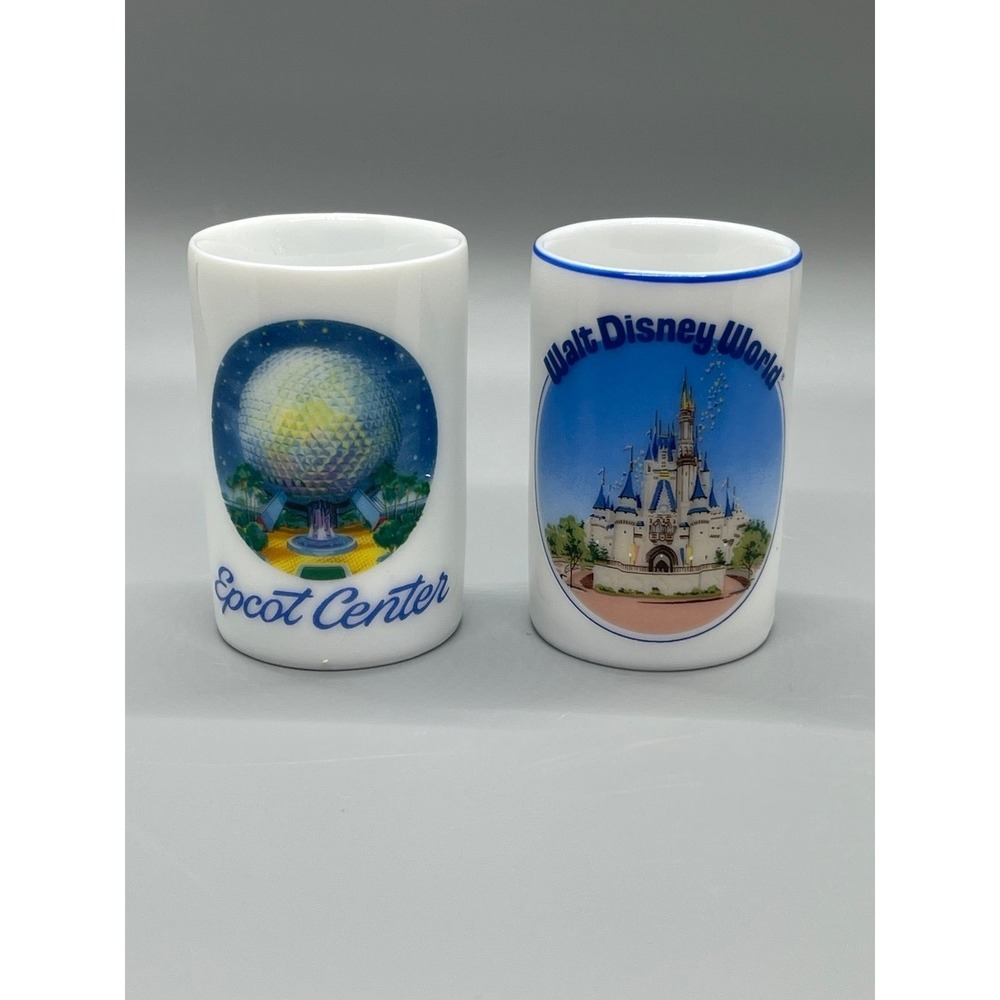 Vintage 1982 Walt Disney World Epcot ceramic shot glasses set of 2 made in Japan